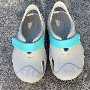 Kids Crocs -  All Terrain Fiherman Clogs Atmosphere sandals Grey / Aqua